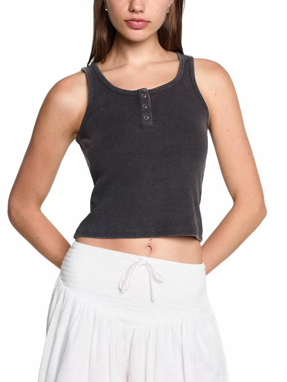 Mango Ribbed cotton-blend top NWT Teens Large